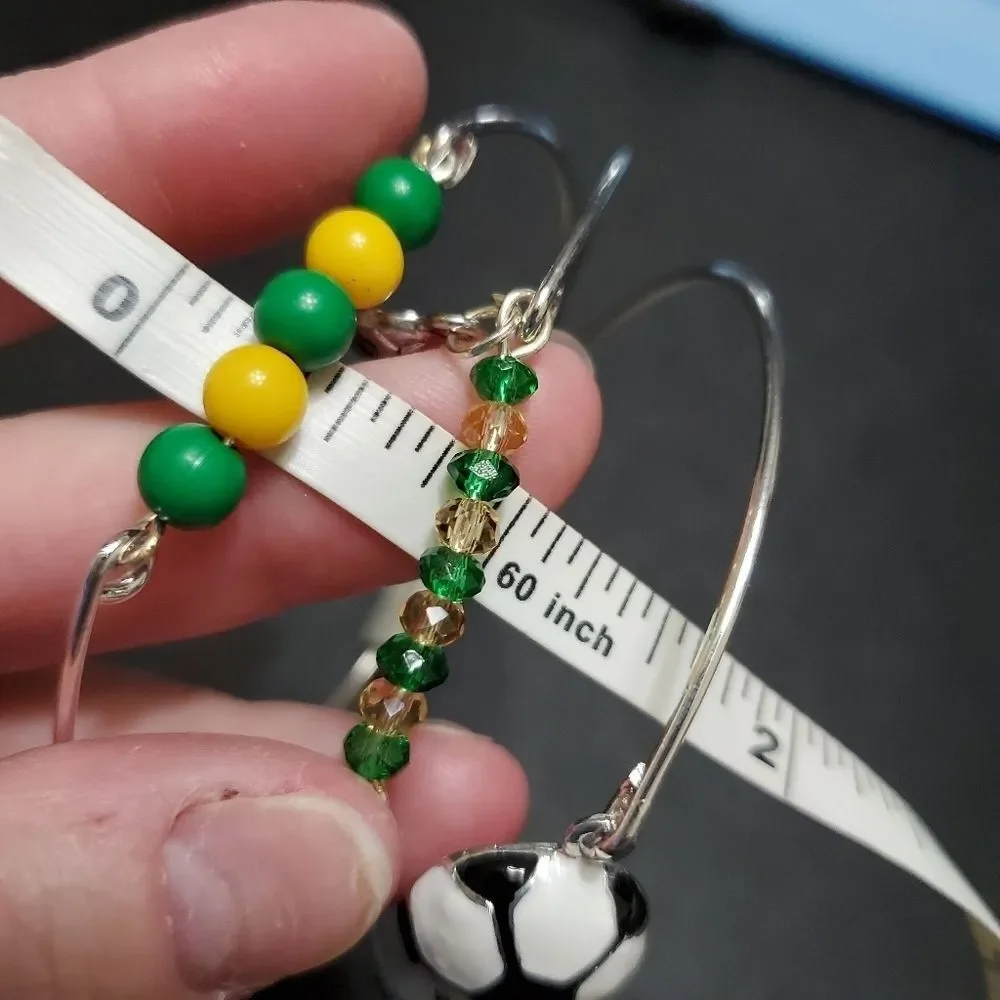 Child's silver tone soccer three piece bracelet 7